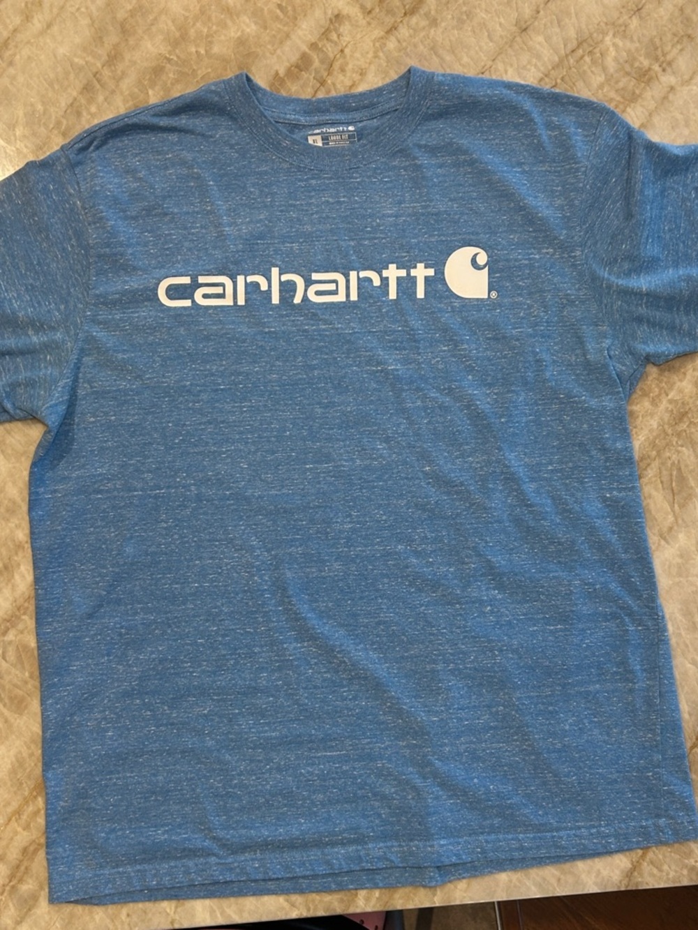 Carhartt Heavyweight Logo T-Shirt XL Blue Loose Fit EUC